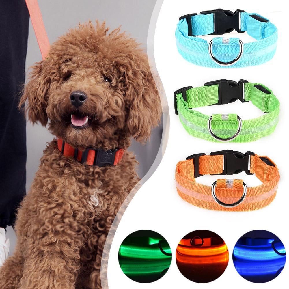 Light Up Dog Collars LED Glowing Dog Collar Glowing Pet Collar Battery Powered Puppy Collar Luminous Dog Collar Light Up Pet Safety Collar for Pet