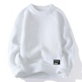 thumbnail image 3 of Casual Men's Round Neck Sweater Solid Color Texture Warm Knit Slim Fit Pullover Sweater Fashion New Winter, 3 of 5