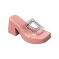 thumbnail image 2 of Cameland Rhinestone Transparent One-line Platform Thick-soled High-heeled Rectangular-toe Slippers, 2 of 5