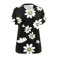thumbnail image 4 of Women Tops under $5! Cagogo Womens Plus Size T Shirts Loose Fit Short Sleeve Tees V Neck Floral Summer Tops 2025 Fashion Outfits Clothes XL-5XL, 4 of 4