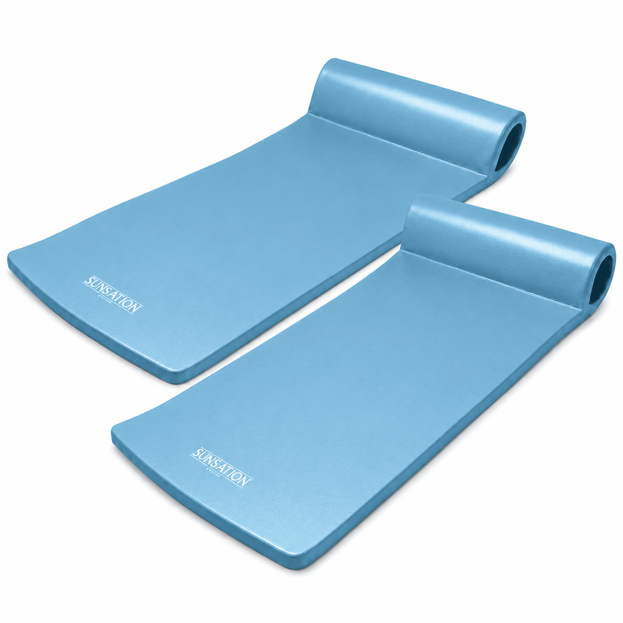 TRC Recreation Sunsation Foam Pool Lounger - 1.75 in Thick - 2 Pack, Metallic Blue