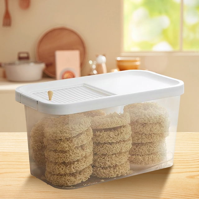 SSZMDLB under $5 Rice Storage Bucket, Push Pull Rice Storage Bucket, Food Grade Airtight Grain Container with Measuring Cup, Moisture Proof Pet Food Bin for Kitchen, Pantry, Countertop