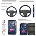 thumbnail image 3 of Yuyamidu 13 Piece Hummingbird Car Seat Covers Full Set Purple Rose Steering Wheel Cover Seat Belt Pads Armrest Cover Coasters Keychain Automobile Interior Sets, 3 of 6