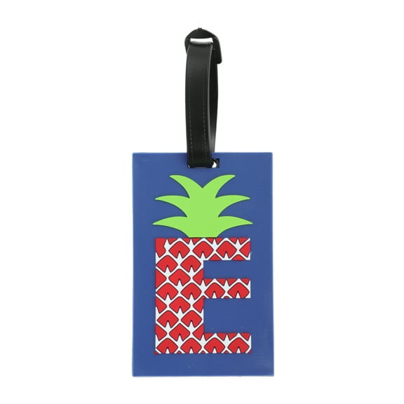 Unique Bargains 1 Pc Letter E Luggage Tag for Travelling Deep Blue Soft Rubber