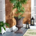 thumbnail image 2 of SAFAVIEH Paven Outdoor Patio Planter, Brown/White, 2 of 6