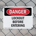 thumbnail image 5 of (2 Pack) Lockout Before Entering OSHA Danger Sign 24 Inch X 18 Inch Indoor / Outdoor Rust-Free Aluminum Metal Signs for Workplace, Workshop, and Construction Site, Made in the USA, 5 of 8