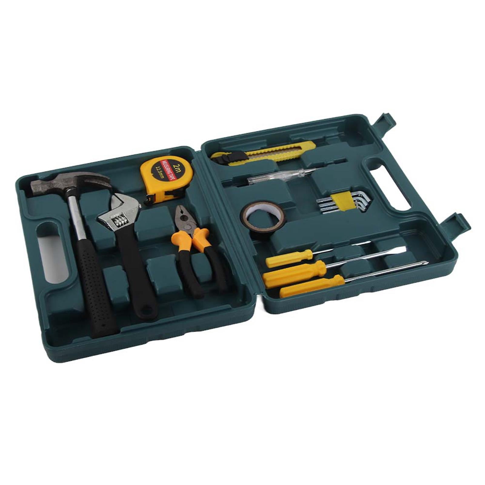 16 Pcs Set Repair and Maintenance Hardware Tool Kit for Car and Home with Toolbox