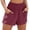 Wine(Womens Shorts), variant on ZHYou High Waist Shorts for Women Smocked Waistband Casual Loose Fit Linen 5 Inch Summer Pull On Shorts with Pockets,Khaki,Size L