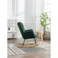 thumbnail image 3 of Rocking Chair Teddy Fabric Padded Seat with High Backrest and Armrest Accent Chair, Upholstered Armchair Single Sofa Accent Glider Rocker, Comfy Side Chair for Living Room Bedroom Offices Green Teddy, 3 of 7