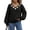 Black, variant on Women's Fall Sweaters 3D Floral Diamond Cable Knit Casual Pullover Lantern Sleeve Soft V Neck Tops Sizes S-XL