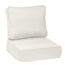 Aoodor 24x24x6 Inch Weather-Resistant Sunbrella Fabric Outdoor Patio Chair Cushions Set with Individual Pocket Springs for Patio Chair, Sofa, and Couch (Spectrum Eggshell)