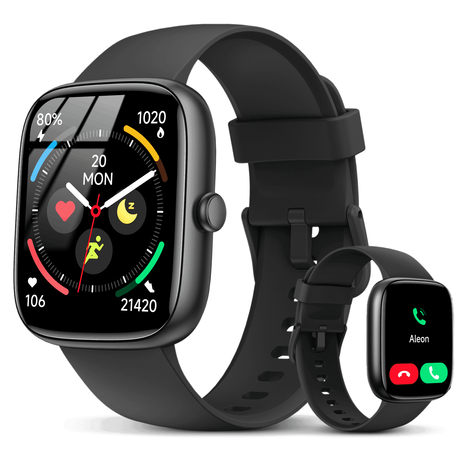 Smart Watches for Men Women (Answer/Make Calls), 1.83" Touchscreen Fitness Watch with 110+ Sport Modes, Fitness Tracker, IP68 Waterproof Smartwatch for Android Ios Black