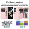 thumbnail image 4 of TECH CIRCLE Cover for Samsung Galaxy Z Fold5 Case with Shoulder Strap+Lanyard+S Pen Holder, Elegant Handbag [Kickstand][9 Card Slots] Wallet Case for Galaxy Z Fold 5 Full Protective Shell-Pink, 4 of 8