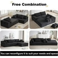 thumbnail image 3 of 108" L Shaped Chenille Modular Sectional Couches with Pillows, 4 Seater Oversized Upholstered Cloud Sofa for Living Room Apartment, Free Combination, Black, Left Chaise, 3 of 8