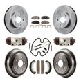 thumbnail image 1 of Transit Auto Front Rear Disc Brake Rotors Semi-Metallic Pads and Drum Kit (9Pc) for Car Pontiac G5 Chevrolet Cobalt K8F-102414, 1 of 11