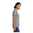 thumbnail image 3 of Port & Company Ladies Core Cotton V-Neck T-Shirt Athletic Heather Large, 3 of 5