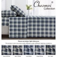 thumbnail image 5 of Chezmoi Collection Chad 4-Piece Plaid Cotton Sheet Set King, Blue Green Light Beige Plaid Printed 100% Cotton Bed Sheets, 5 of 9