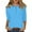 Blue, variant on Bibifish Womens T-Shirts Crewneck With Botton 3/4 Sleeve Fall Winter Casual Soft Lightweight Tees Casual Workout Ladies Outfits
