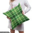 thumbnail image 4 of Ambesonne Checkered Fabric by the Yard Upholstery, Irish Mosaic Green, 2 Yards, Emerald Lime Green White, 4 of 4