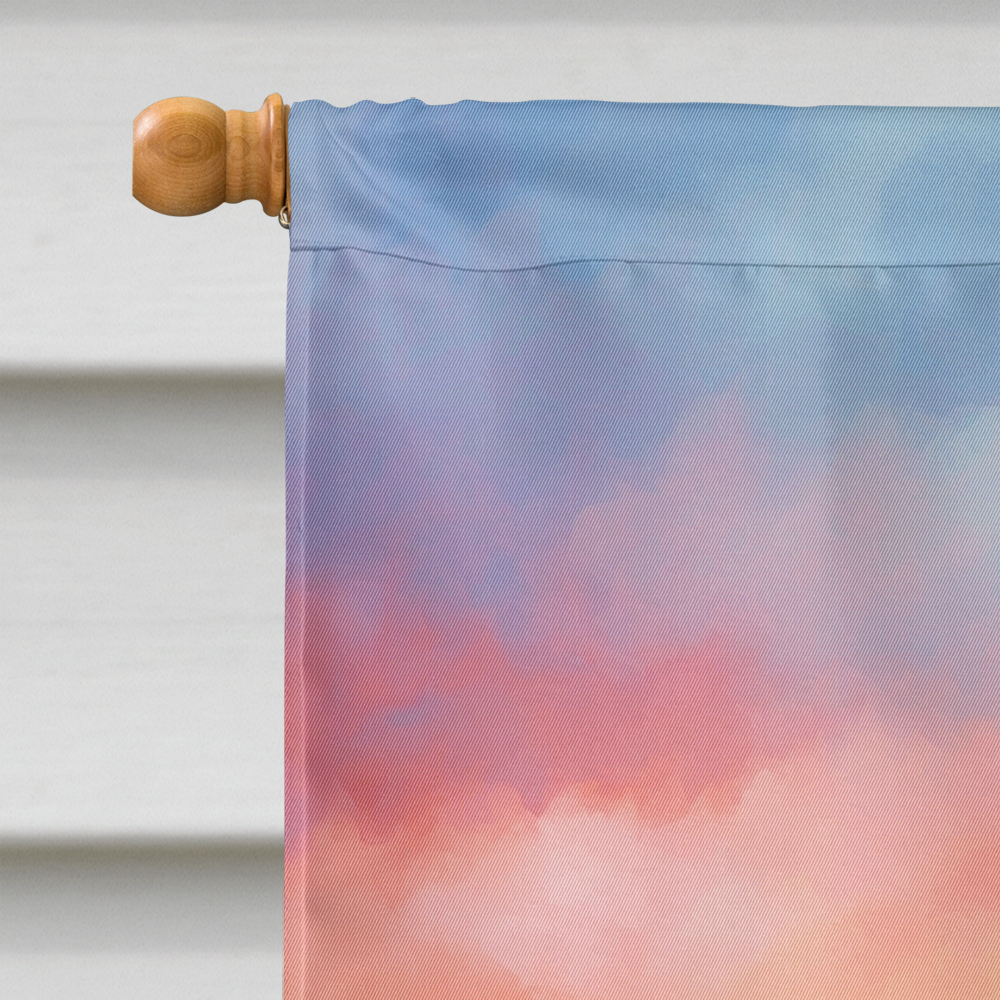 Tibetan Spaniel Two Hearts House Flag 28 in x 40 in