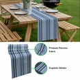 thumbnail image 5 of Blue Green Striped Table Runner - 108 Inch Long, Kitchen Dining Table Runner Dresser Scarves, Colorful Abstract Vertical Lines Art Farmhouse Decor for Coffee Tables Wedding Party Banquet, 5 of 8