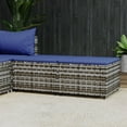 thumbnail image 3 of vidaXL Patio Furniture Outdoor Footstool Ottoman with Cushions Poly Rattan, 3 of 98
