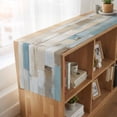 thumbnail image 6 of Blue Beige Table Runner, Modern Abstract Color Blocks Washable Cotton Linen Table Runners 60 Inches Long, Dresser Scarf Runner for Coffee/TV Stands/Kitchen/Cabinets 13''x60'', 6 of 9