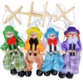 thumbnail image 2 of Colorful Pull String Puppet Clown Wooden Marionette Handcraft Toys Joint Activity Doll Kids Children Gifts Random Color, 2 of 8