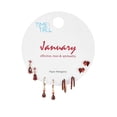 thumbnail image 2 of Time and Tru Goldtone Birthstone Earring Collection, January, Red, 4 Pairs, 2 of 2
