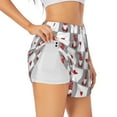 thumbnail image 2 of Bixox Women's Gnomes and Hearts pattern 2 in 1 Running Shorts - Lightweight Athletic Workout Gym Yoga Shorts Liner with Pockets - Small, 2 of 7