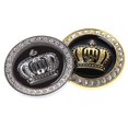 thumbnail image 5 of Adhesivos adhesivos de metal con corona de diamante 3D para coche, decoración personalizada, ORO Feliz Sencillez, 5 of 5