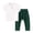 Green, variant on Toddler Matching Set Boys,Cotton Henley Neck Short Sleeve Top Wide Leg Pants Casual Outfit Light Blue 2-3t