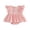 Pink, variant on Newborn Baby Girl Summer Clothes Cotton Linen Romper Dress Cute Bow Embroidered Ruffled Trim Crew Neck Flying Sleeve A Line Dress