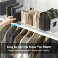 thumbnail image 5 of Purse Organizer for Closet Shelf, Adjustable Purse Storage Organizer, Shelf Dividers Handbag Organizers for Closets, Purse Dividers for Closet Purse Organizers and Storage (10 Divider), White, 5 of 6