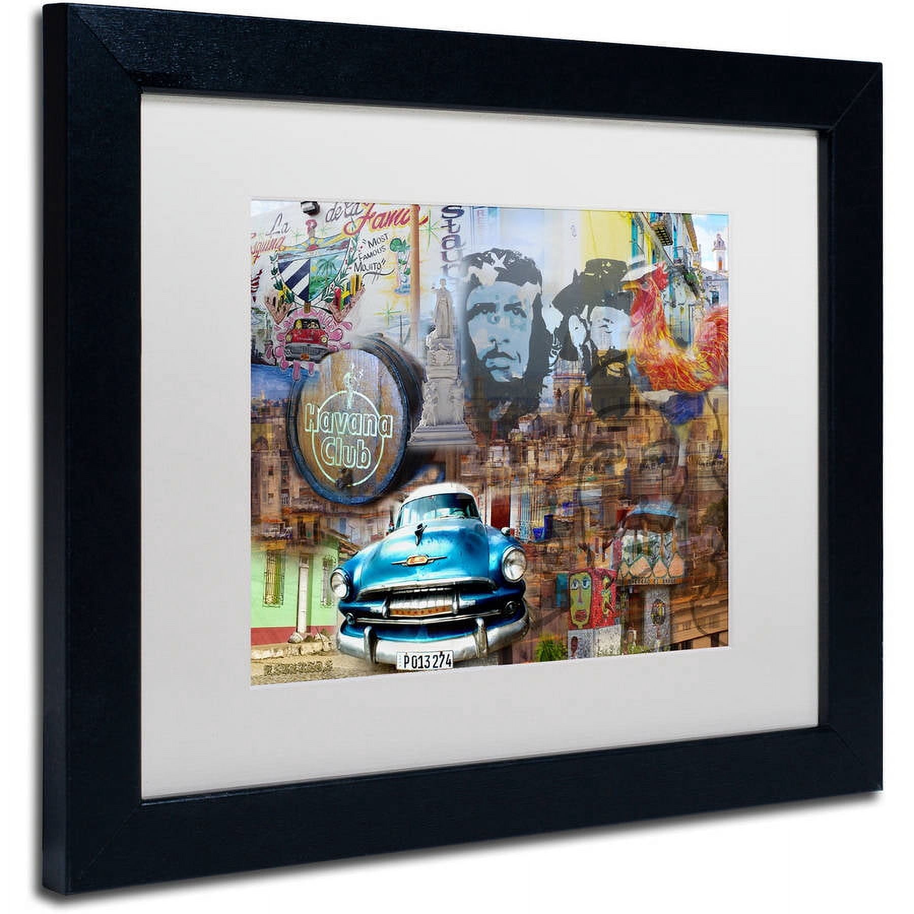 Trademark Fine Art "Havana Club II" Canvas Art by Alberto Lopez, White Matte, Black Frame