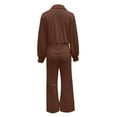 thumbnail image 5 of Women's Casual Trousers Suit Set Long Sleeve Top With Wide Leg Pants Autumn Winter Outfit Comfortable Wear For Daily Travel two piece pajama set for women shorts, 5 of 6