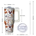 thumbnail image 2 of Halloween Skeleton Pumpkin 30 Oz Tumbler with Handle and Straw, Cute Spooky Cup, Holiday Coffee Gift Mug, 2 of 5