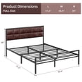 thumbnail image 5 of Metal Bed Frame with Faux Leather Headboard, Metal Frame Platform Bed Frame, Large Under Bed Storage Space, Platform Beds with Strong Slats Support for Bedroom Apartment, No Box Spring Needed, 5 of 8
