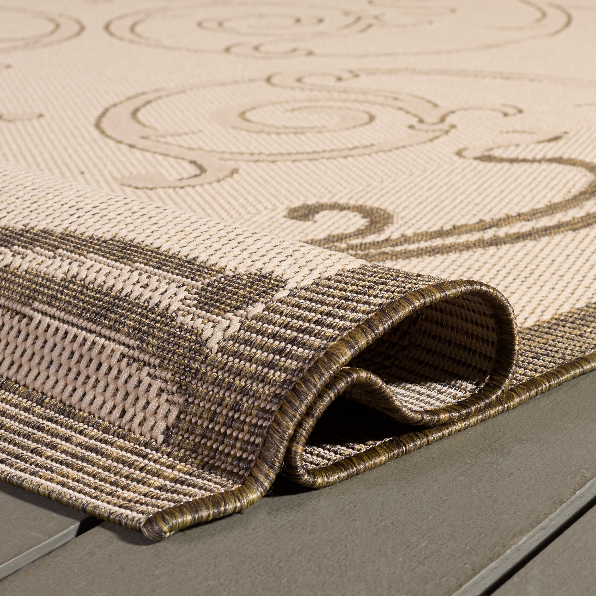 Safavieh Courtyard Daniel Oriental Indoor/Outdoor Area Rug, Natural/Brown, 5'3" x 5'3" Round
