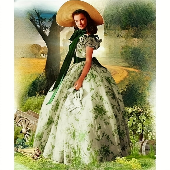 Adult DIY 5D Diamond Painting Kit, Gone with the Wind Series Art Round Diamond, Full Diamond Diamond Embroidery Kit, Mosaic Cross Stitch Craft Home Wall Decoration