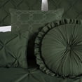 thumbnail image 4 of Chezmoi Collection Sydney 7-Piece Pinch Pleat Comforter Set, Lightweight Pintuck Bedding for All Season, Queen, Forest Green, 4 of 9