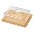 thumbnail image 3 of Tnarru Bamboo Butter Dish Cream Cheese Dish with Clear Lid Modern Holder Portable Dinnerware Practical Server Butter Dish for Fridge, 3 of 8