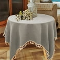 thumbnail image 6 of CuiLiyq Small Square Tablecloth, Waterproof and Stain Resistant Table Cloths with Tassels, for Home Decor Christmas Wedding, Party, Banquet and Events (Gray), 6 of 6