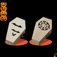 thumbnail image 5 of Caja de madera con forma de ataúd para Halloween, caja de madera hueca con forma de murciélago gótico y telaraña, caja de almacenamiento de joyas de estilo oscuro, 5 of 5