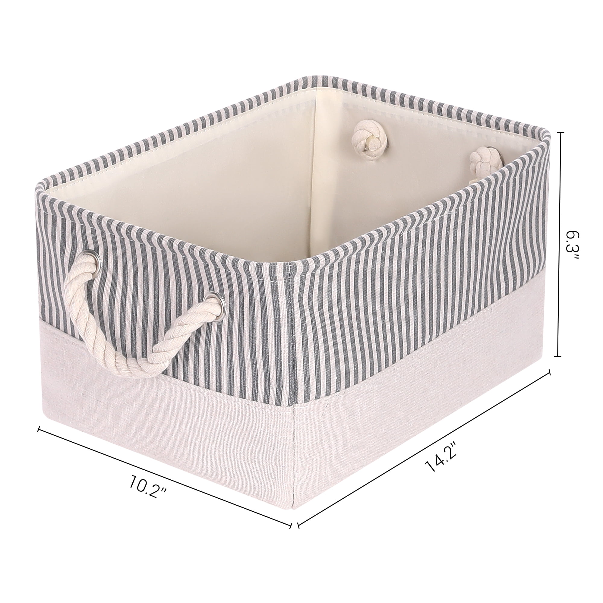 Unique Bargains Fabric Storage Cube Storage Bin Storage Basket Grey 14*10*6in