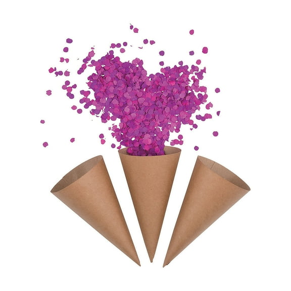 Kraft Paper Confetti Cones - Party Decor - 50 Pieces