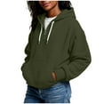 thumbnail image 4 of ylioge S-5X Plus Size Hoodies for Women with Pocket and Zipper Waffleknit Sweatshirts Womens Long Sleeve Solid Color Pullover Going-Out Hoodie Tops, 4 of 8