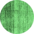 thumbnail image 1 of Ahgly Company Indoor Round Abstract Emerald Green Modern Area Rugs, 7' Round, 1 of 4
