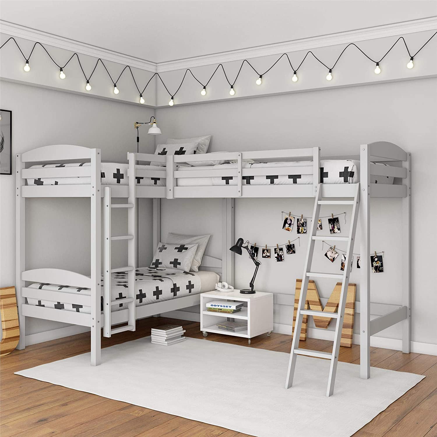 Twin Over Bunk Bed For Kids Wood, 3 Sleeper Bunk Beds