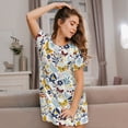 thumbnail image 3 of Kdxio Flowers Butterfly Pattern Womens Short Sleeve Sleepshirt Scoopneck Cute Nightdress Ruffle Comfy Nightgown, 3 of 6